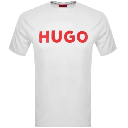 Product image for HUGO Dulivio Crew Neck Short Sleeve T Shirt White