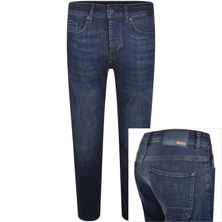 Product image for BOSS Taber Tapered Fit Dark Wash Jeans Navy
