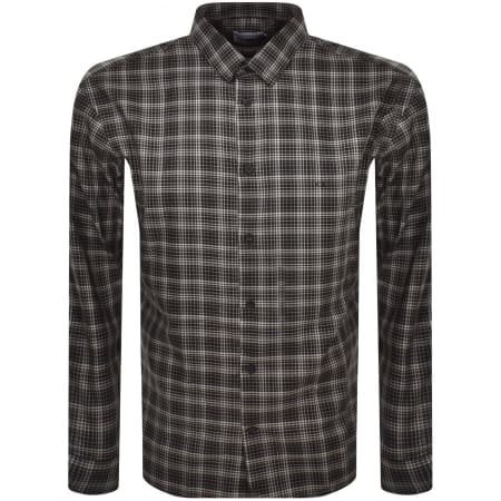 Product image for Calvin Klein Long Sleeve Check Shirt Black