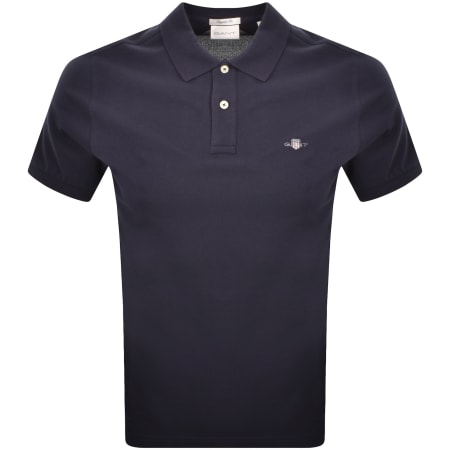 Product image for Gant Shield Pique Polo T Shirt Navy