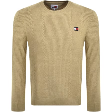 Product image for Tommy Jeans Logo Knit Jumper Beige