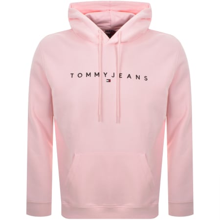 Product image for Tommy Jeans Linear Flag Logo Hoodie Pink
