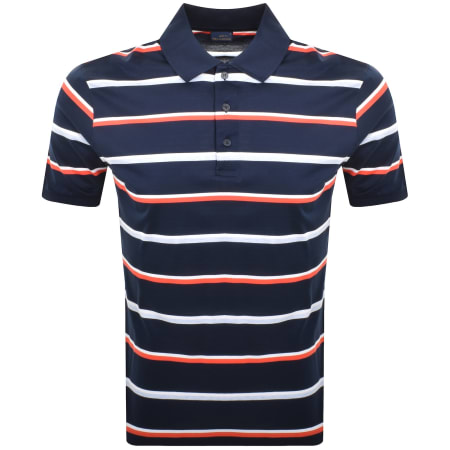 Product image for Paul And Shark Stripe Polo T Shirt Navy