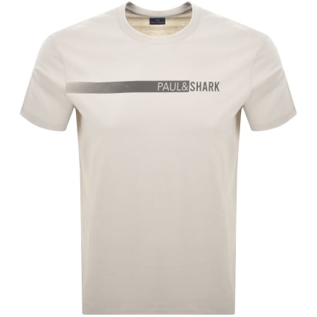 Product image for Paul And Shark Printed Logo T Shirt Beige