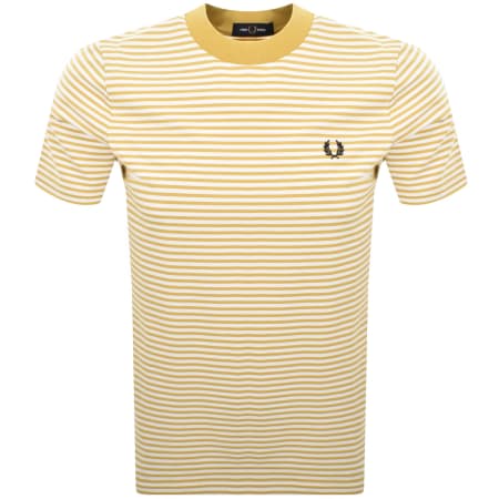 Product image for Fred Perry Fine Stripe T Shirt Honeycomb