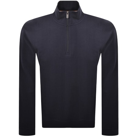 Product image for BOSS Structure Quarter Zip Sweatshirt Navy
