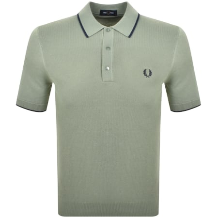 Product image for Fred Perry Knit Polo T Shirt Bayleaf Green
