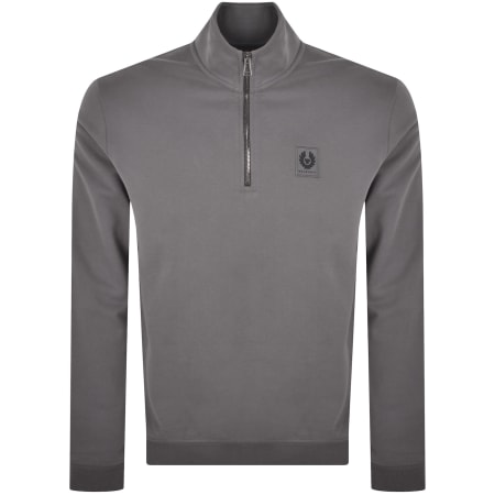 Product image for Belstaff Quarter Zip Sweatshirt Tornado Grey