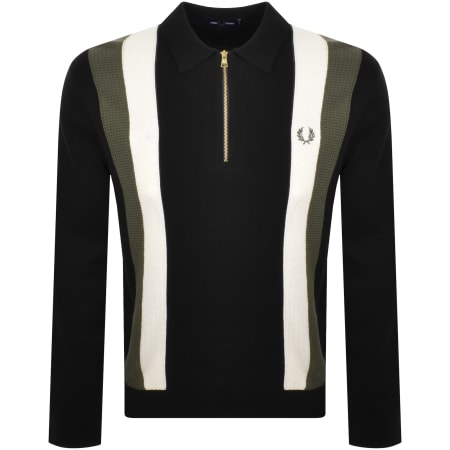 Product image for Fred Perry Multi Textured Knit Polo Black