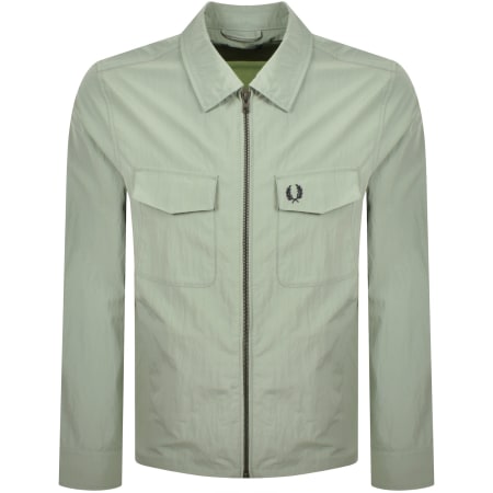 Product image for Fred Perry Zip Pocket Overshirt Bayleaf Green