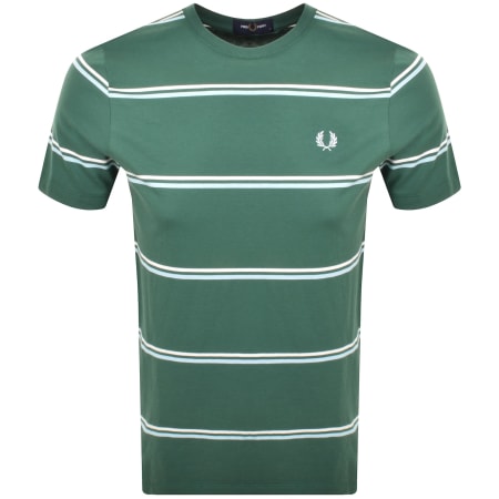 Product image for Fred Perry Fine Stripe T Shirt Sport Green