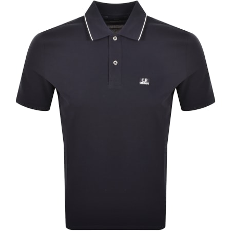 Product image for CP Company Tipped Polo T Shirt Total Eclipse