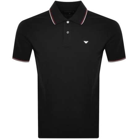 Product image for Emporio Armani Short Sleeved Polo T Shirt Black