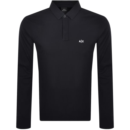 Product image for Armani Exchange Long Sleeved Polo Navy