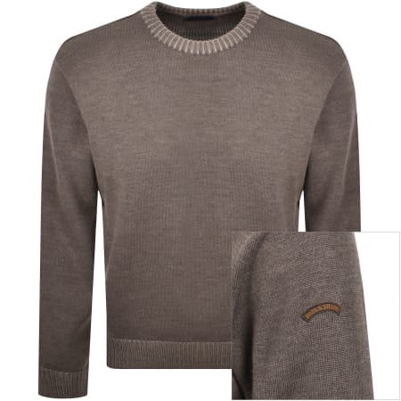 Product image for Paul And Shark Moon Badge Knit Jumper Brown