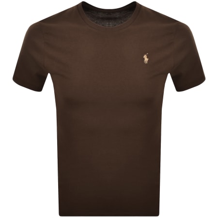 Product image for Ralph Lauren Crew Neck Slim Fit T Shirt Brown