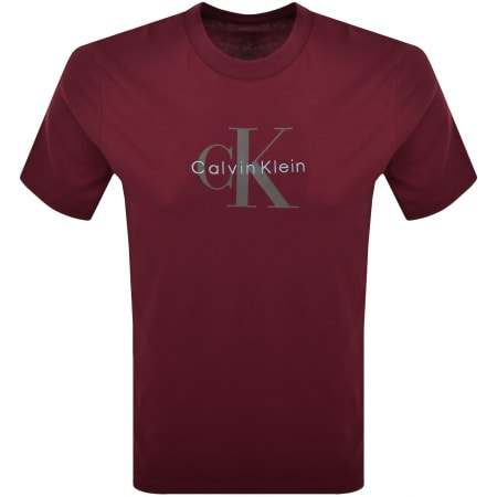 Product image for Calvin Klein Jeans Hero Monologo T Shirt Burgundy