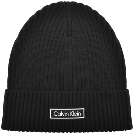 Product image for Calvin Klein Patch Chunky Rib Beanie Black