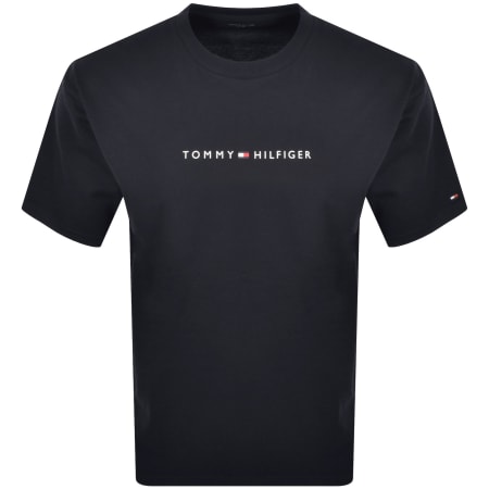 Product image for Tommy Hilfiger Logo T Shirt Navy