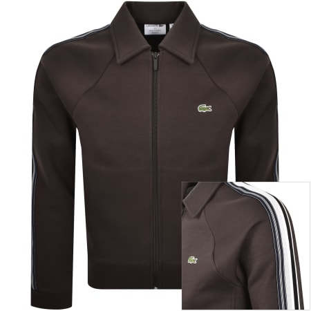 Product image for Lacoste Full Zip Collared Tracksuit Top Brown