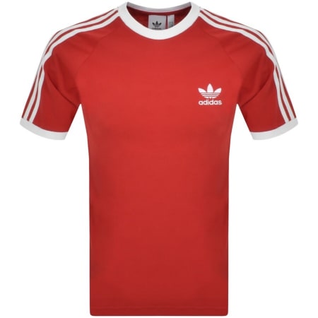Product image for adidas 3 Stripe T Shirt Red
