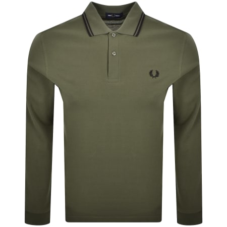 Product image for Fred Perry Long Sleeved Polo T Shirt Green