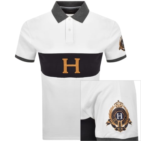 Product image for Hackett Crest Panel Polo T Shirt White