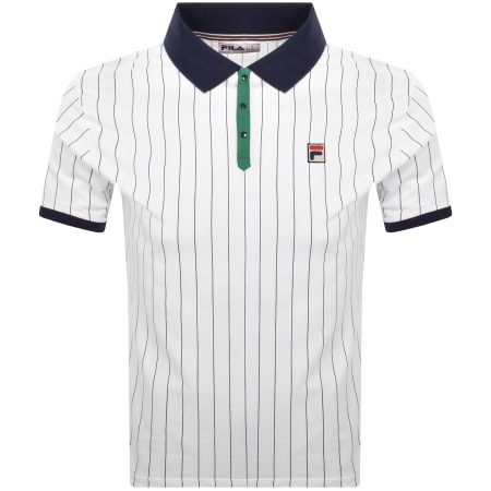 Product image for Fila Vintage Classic Stripe Polo T Shirt White