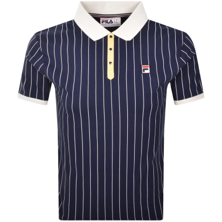 Product image for Fila Vintage Classic Stripe Polo T Shirt Navy