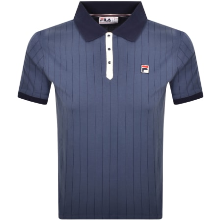 Product image for Fila Vintage Classic Stripe Polo T Shirt Blue