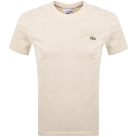 Product image for Lacoste Double Logo T Shirt Cream