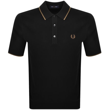 Product image for Fred Perry Knit Polo T Shirt Black