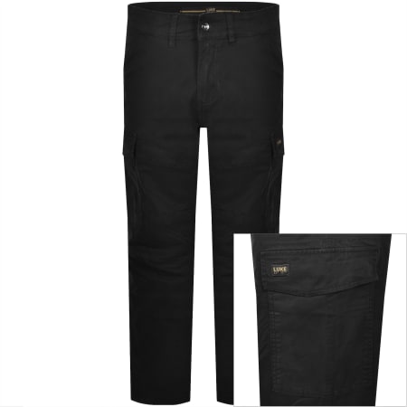 Product image for Luke 1977 Relaxed Panama Cargo Trousers Black