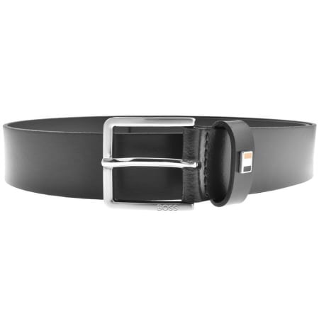 Product image for BOSS Striped Trim Leather Belt Black