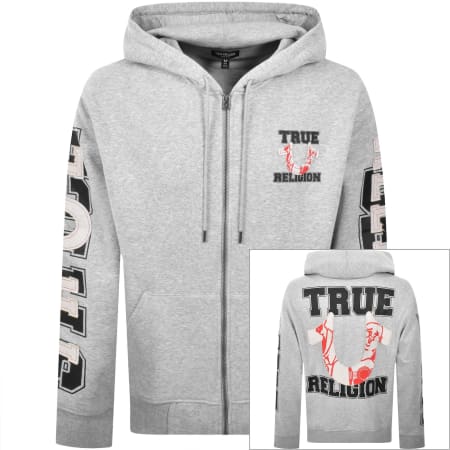 Product image for True Religion Applique Full Zip Hoodie Grey