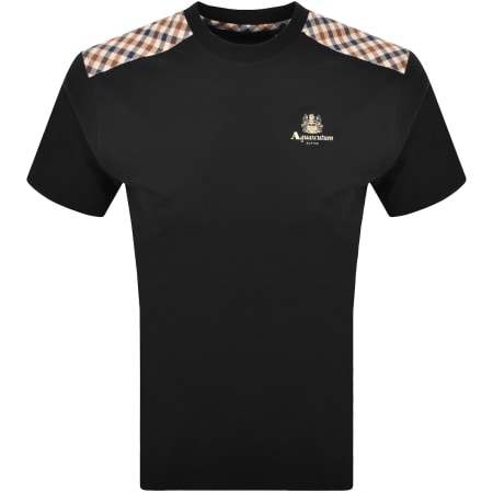 Product image for Aquascutum Active Club Check T Shirt Black