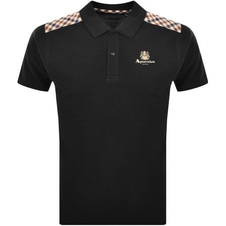 Product image for Aquascutum Check Shoulder Polo Black