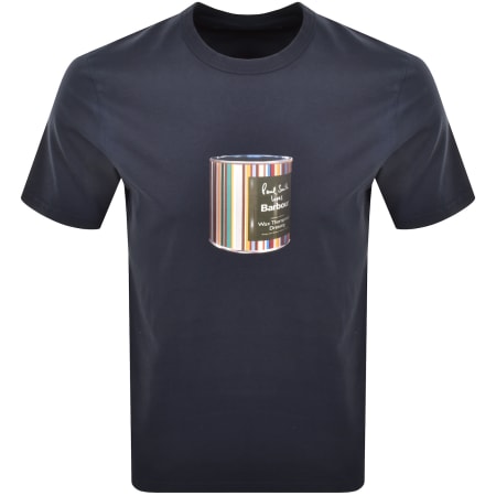 Product image for Barbour X Paul Smith Wax Tin T Shirt Navy