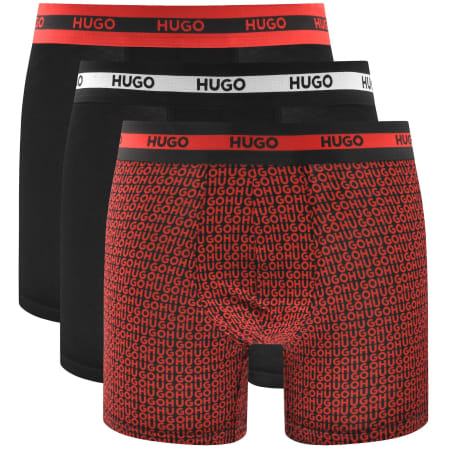 Product image for HUGO 3 Pack Boxer Briefs Black