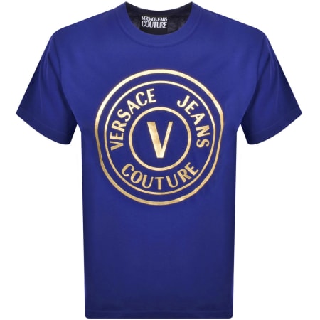 Product image for Versace Jeans Couture Foil Logo T Shirt Blue