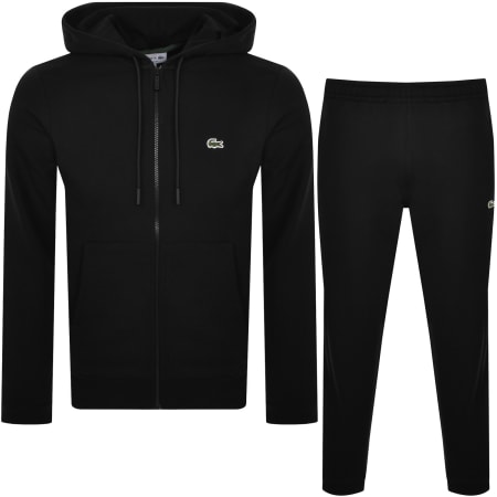 Product image for Lacoste Full Zip Hooded Tracksuit Black
