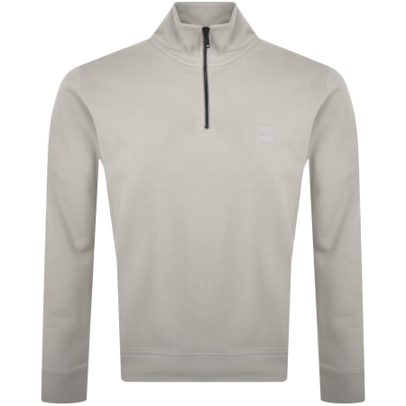 Product image for BOSS Zetrust Quarter Zip Sweatshirt Beige