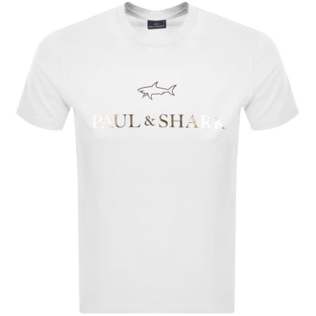 Product image for Paul And Shark Printed Logo T Shirt White