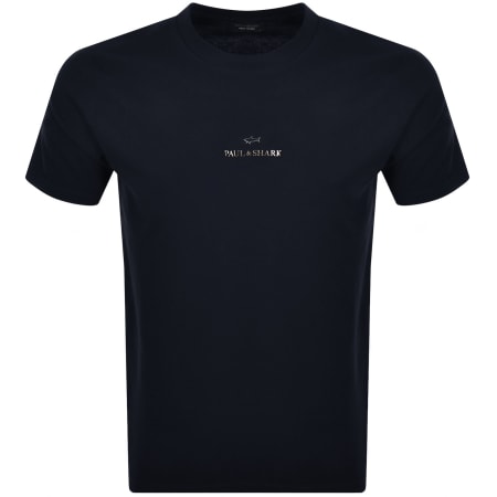 Product image for Paul And Shark Printed Logo T Shirt Navy