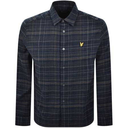 Product image for Lyle And Scott Flannel Long Sleeve Shirt Navy