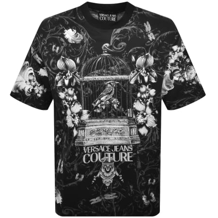 Product image for Versace Jeans Couture Floral T Shirt Black