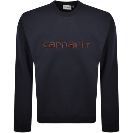 Product image for Carhartt Logo Sweatshirt Deep Night Navy
