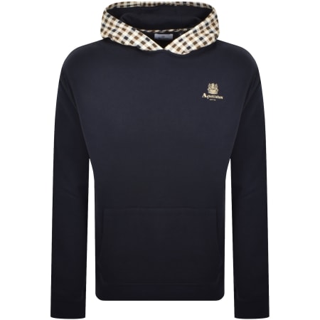 Product image for Aquascutum Active Check Hoodie Fleece Navy