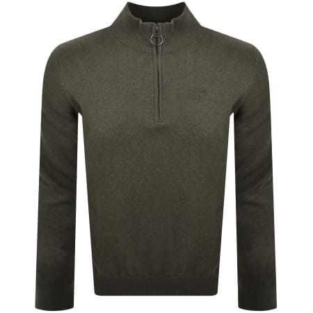 Product image for Barbour Half Zip Knit Jumper Green