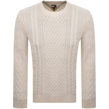 Product image for Tommy Jeans Cable Knit Jumper Cream